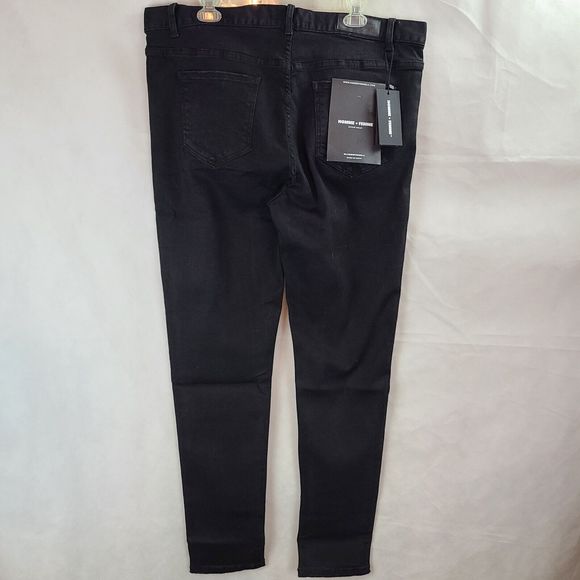 NWT HOMME + FEMME Men's (40) Black Comfort Stretch Tapered Denim Jeans --$150 - Picture 5 of 11